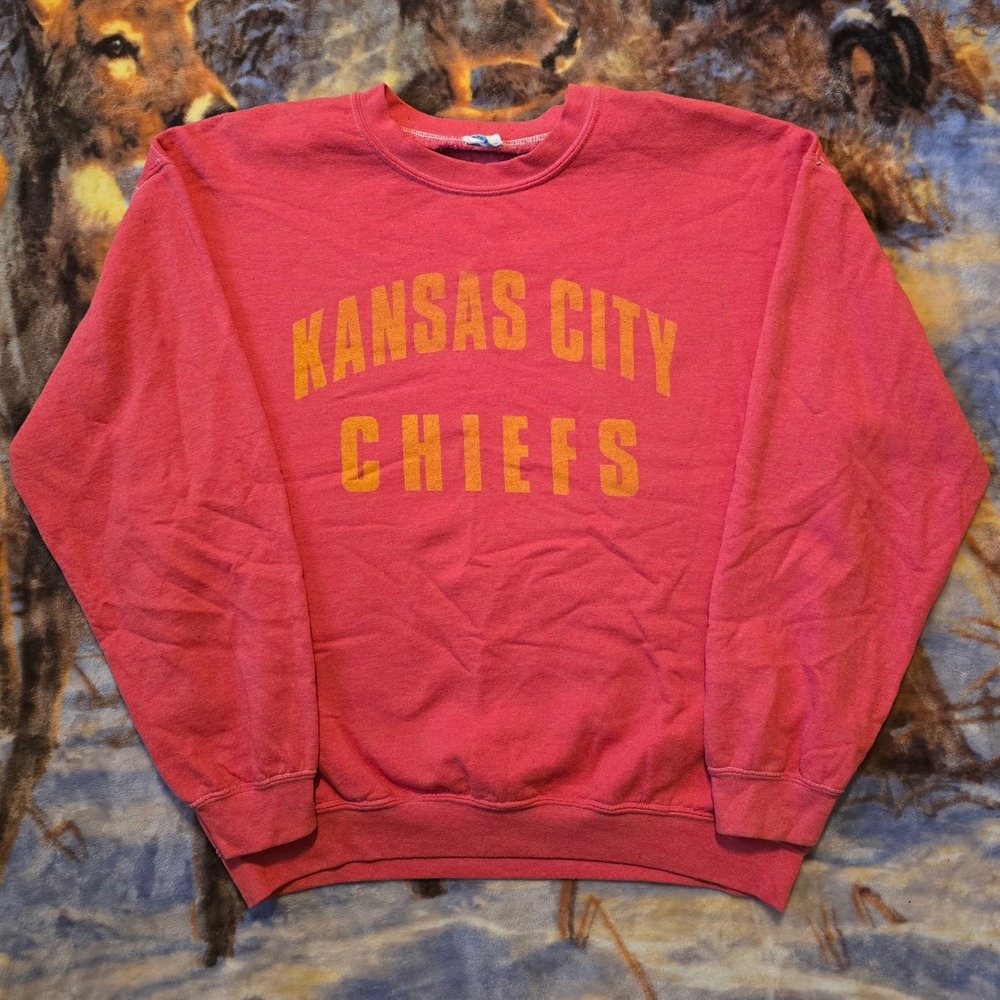 Kansas City Chiefs 90s NFL Faded Boxy Football Swiftie Vintage Crewneck sz Large